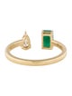Ring 14K Emerald & Diamond Open Cocktail Ring