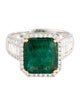 Ring Modani Jewels Platinum 6.00ct Emerald & Diamond Cocktail Ring