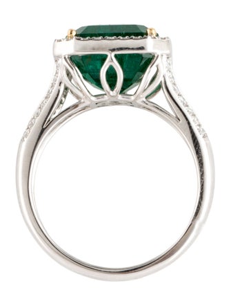Ring Modani Jewels Platinum 6.00ct Emerald & Diamond Cocktail Ring