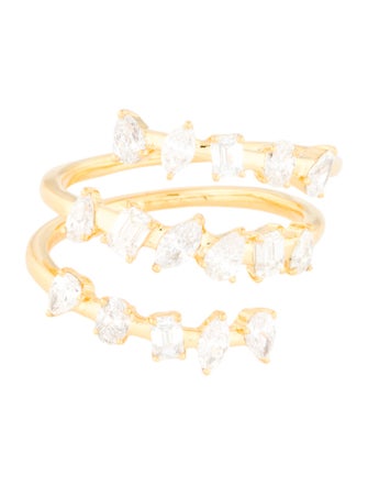 Ring 14K 1.47ctw Diamond Mixed Cut Wrap Band