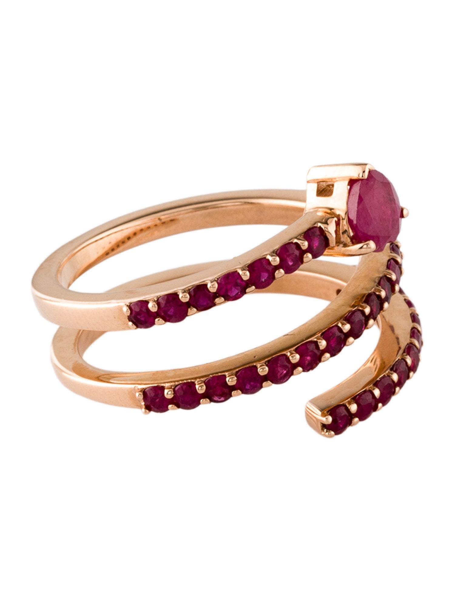 Ring 18K 1.56ctw Ruby Coil Cocktail Ring