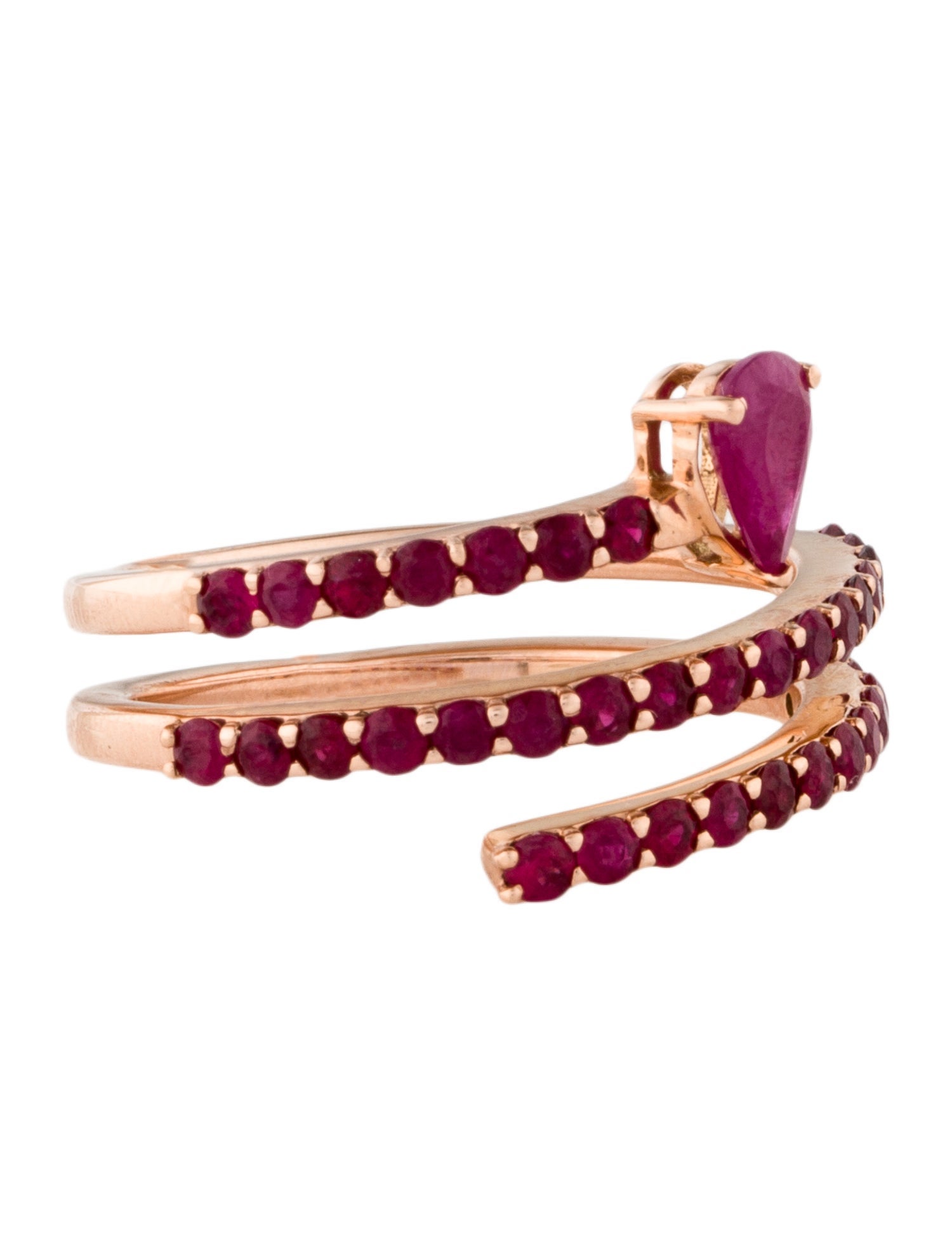 Ring 14K 1.55ctw Ruby Spiral