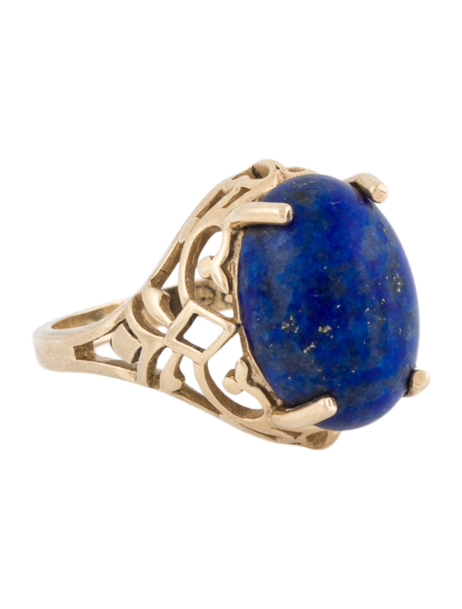 Ring 14K 5.44ct Lapis Lazuli Cocktail