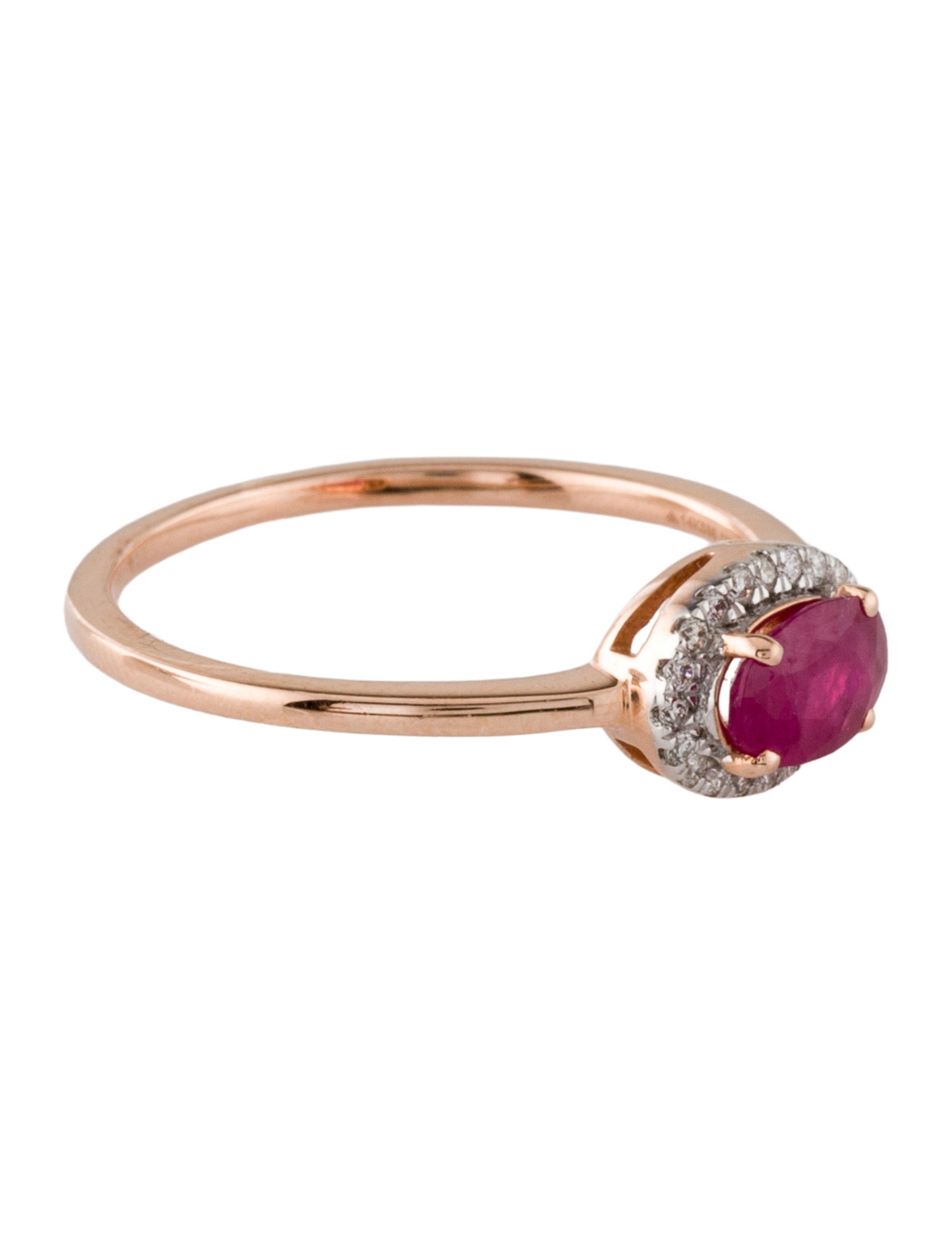Ring 14K Ruby & Diamond Cocktail Ring