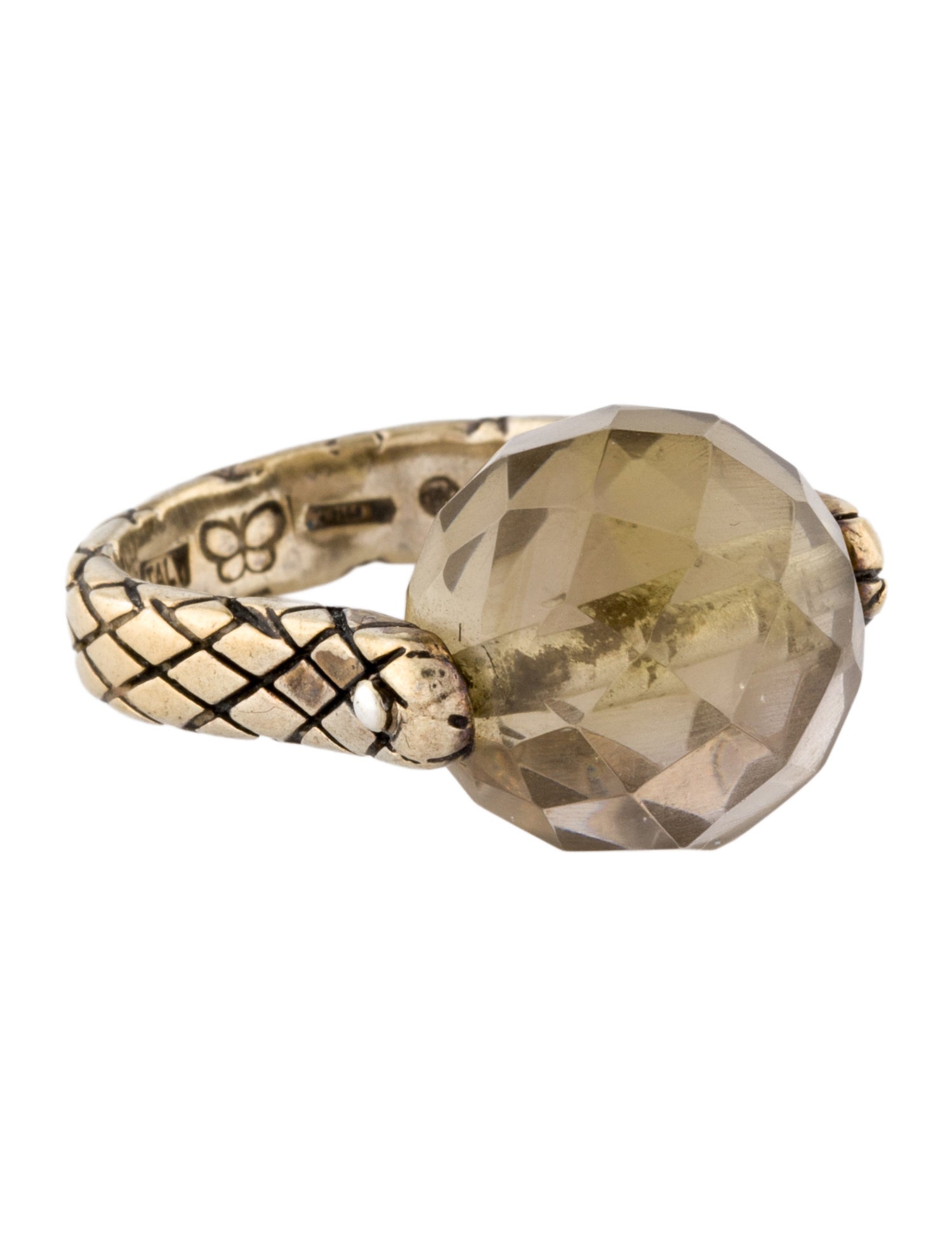 Bottega Veneta Smoky Quartz Spinning Ball Ring
