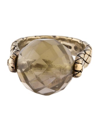Bottega Veneta Smoky Quartz Spinning Ball Ring