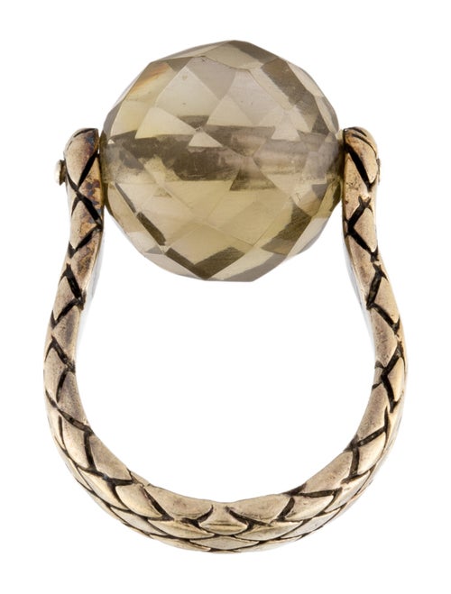 Bottega Veneta Smoky Quartz Spinning Ball Ring