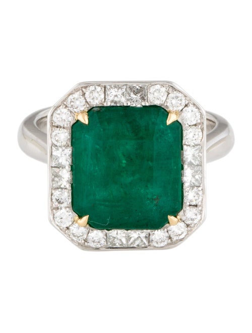 Ring Modani Jewels Platinum 5.05ct Emerald & Diamond Cocktail Ring