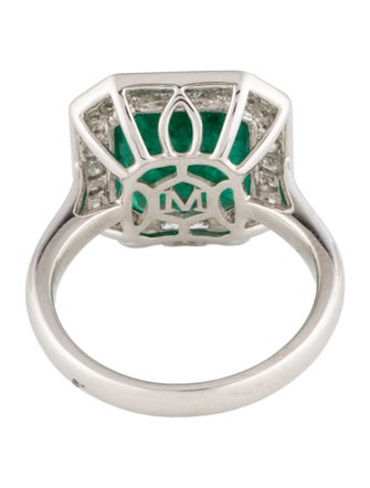 Ring Modani Jewels Platinum 5.05ct Emerald & Diamond Cocktail Ring