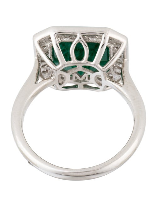 Ring Modani Jewels Platinum 5.05ct Emerald & Diamond Cocktail Ring