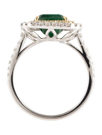 Ring Modani Jewels Platinum Emerald & Diamond Cocktail Ring