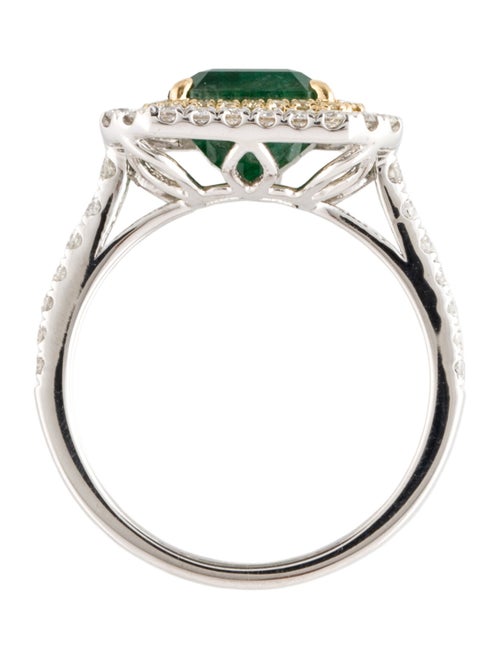 Ring Modani Jewels Platinum Emerald & Diamond Cocktail Ring