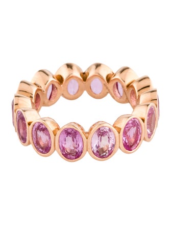 Ring 18K 8.07ctw Sapphire Eternity Band Ring