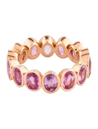 Ring 18K 8.07ctw Sapphire Eternity Band Ring