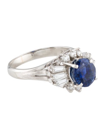 Ring Platinum 2.23ct Unheated Sapphire & Diamond Cocktail Ring