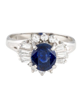 Ring Platinum 2.23ct Unheated Sapphire & Diamond Cocktail Ring