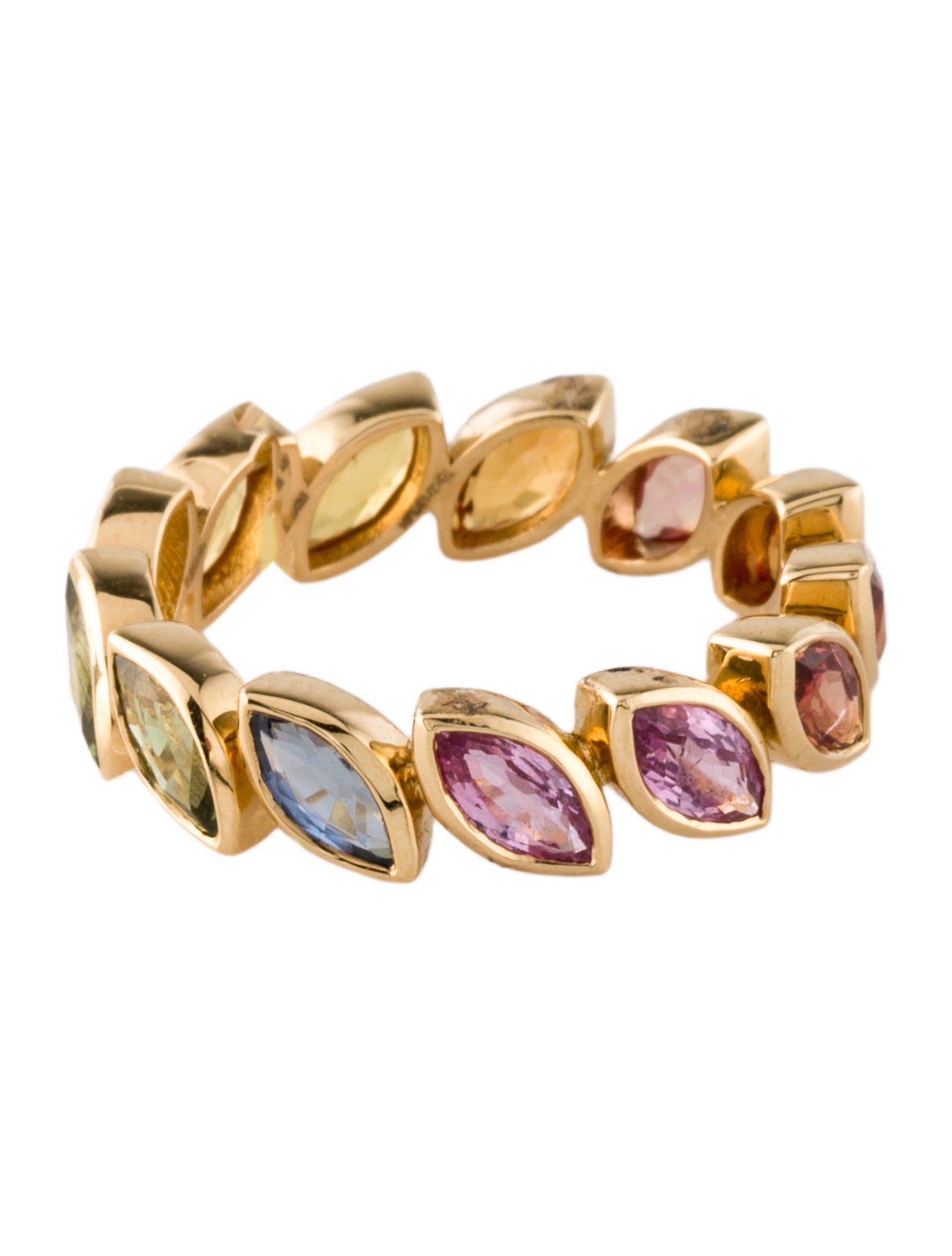 Ring 18K 3.12ctw Sapphire Rainbow Eternity Band