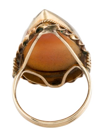 Ring 14K Shell Cameo Cocktail Ring