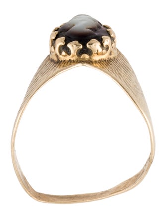 Ring 14K Mother of Pearl Cameo Cocktail Ring