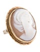 Ring 14K Shell Cameo Cocktail Ring