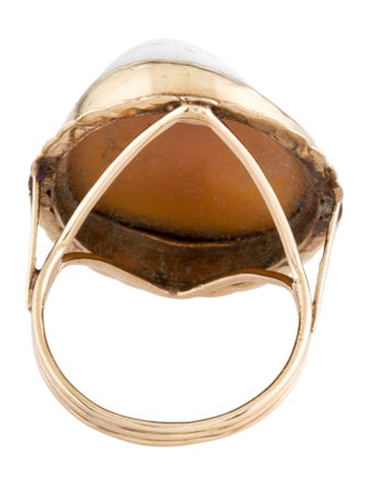 Ring 14K Shell Cameo Cocktail Ring
