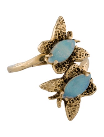 Ring 14K Opal Butterfly Cocktail Ring