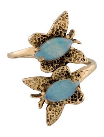Ring 14K Opal Butterfly Cocktail Ring