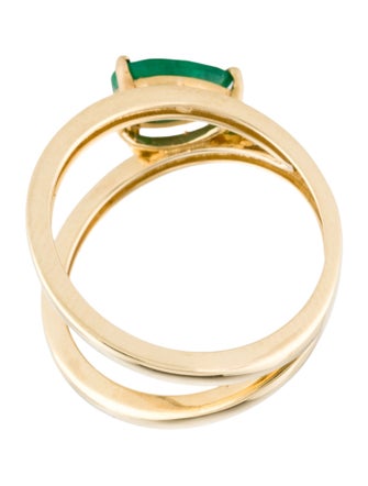 Ring 14K 1.05ct Emerald Cocktail Ring
