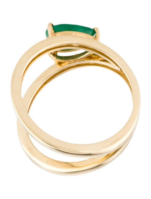 Ring 14K 1.05ct Emerald Cocktail Ring