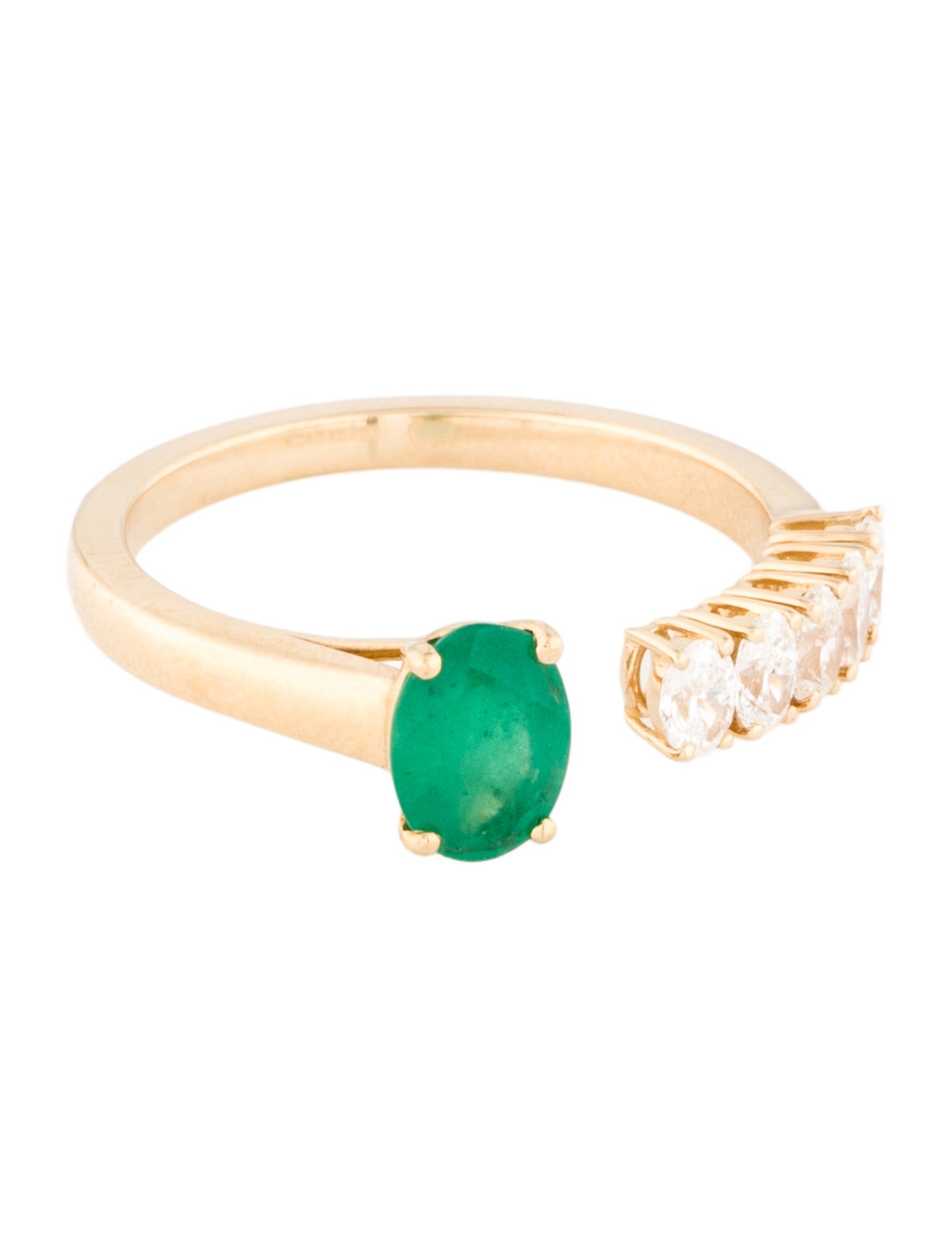 Ring 18K Emerald & Diamond Cocktail Ring