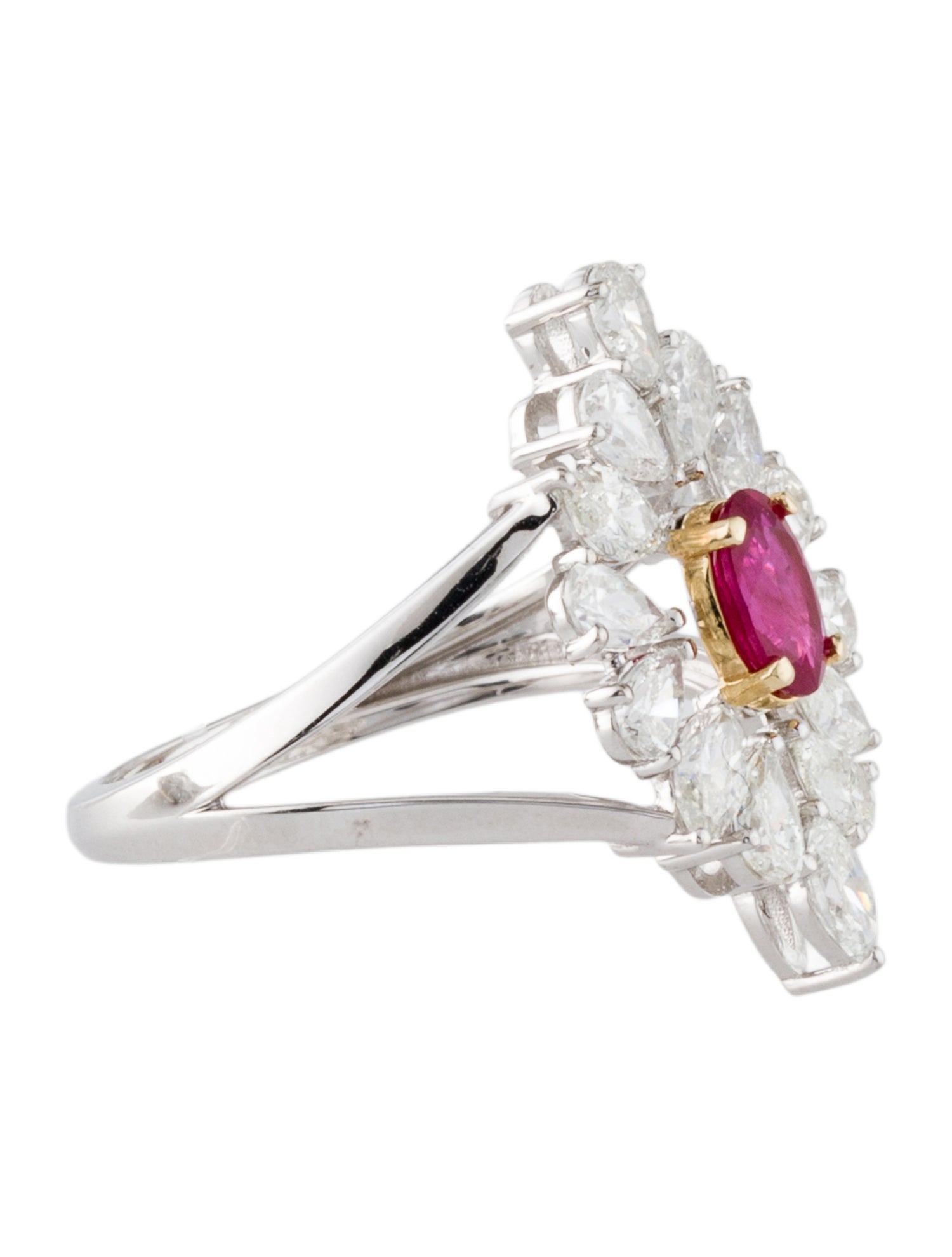 Ring 14K Ruby & Diamond Cocktail Ring