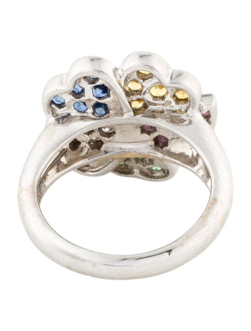 Ring 18K Sapphire, Tsavorite & Diamond Cocktail Ring