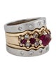 Ring Ruby & Diamond Stacked Cocktail