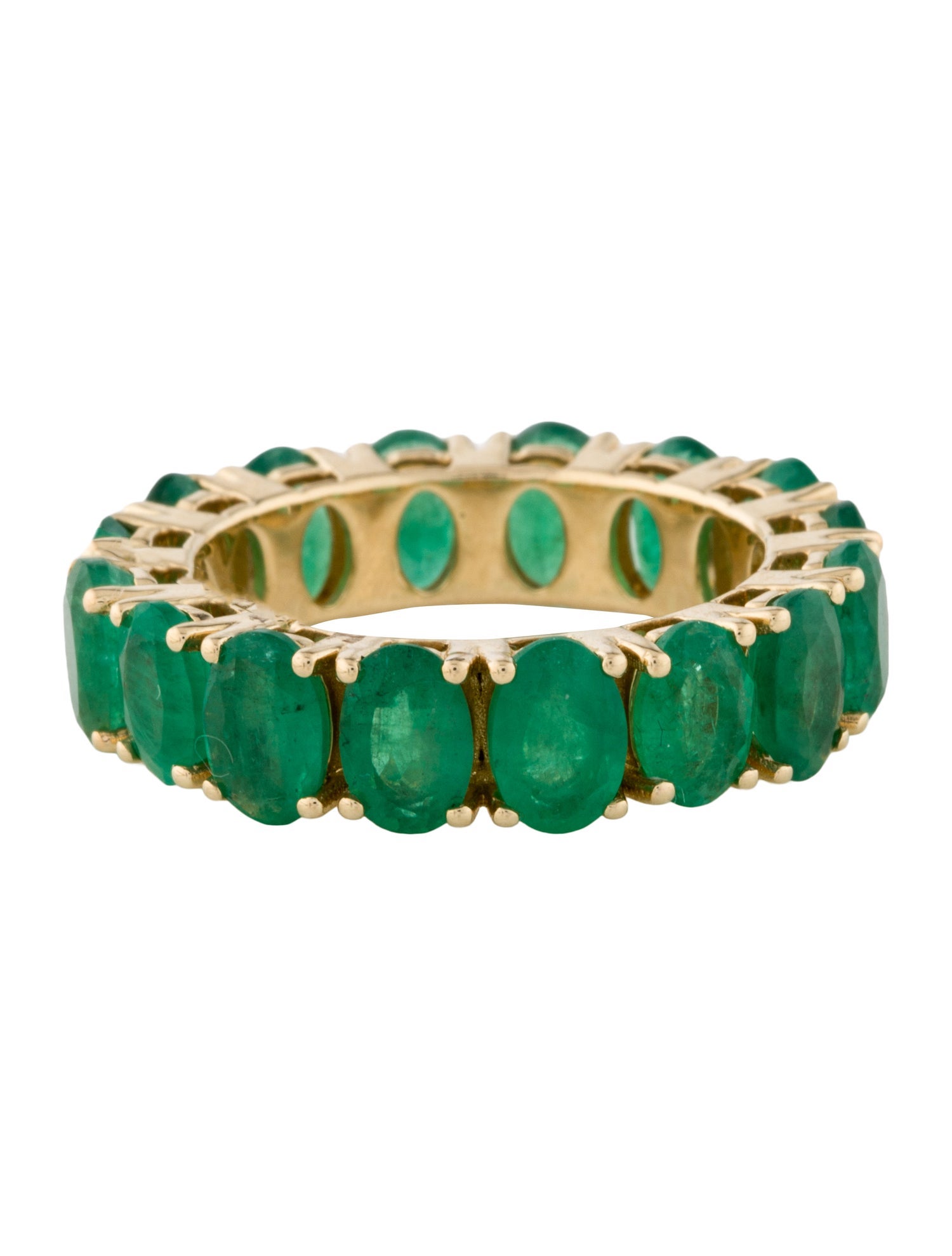Ring 14K 6.89ctw Emerald Eternity Band