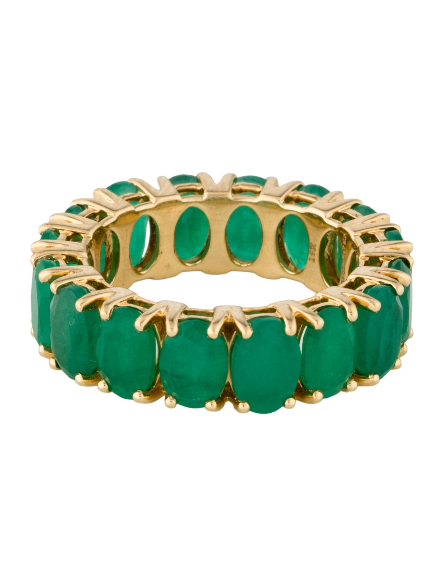 Ring 18K 6.56ctw Emerald Eternity Band