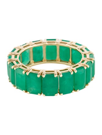 Ring 14K 7.84ctw Emerald Eternity Band
