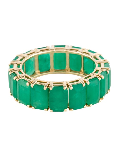 Ring 14K 7.84ctw Emerald Eternity Band