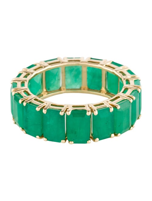 Ring 14K 7.84ctw Emerald Eternity Band