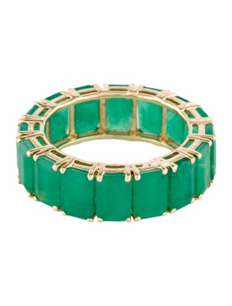 Ring 14K 7.84ctw Emerald Eternity Band