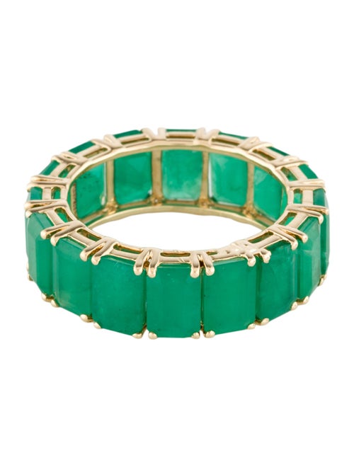 Ring 14K 7.84ctw Emerald Eternity Band