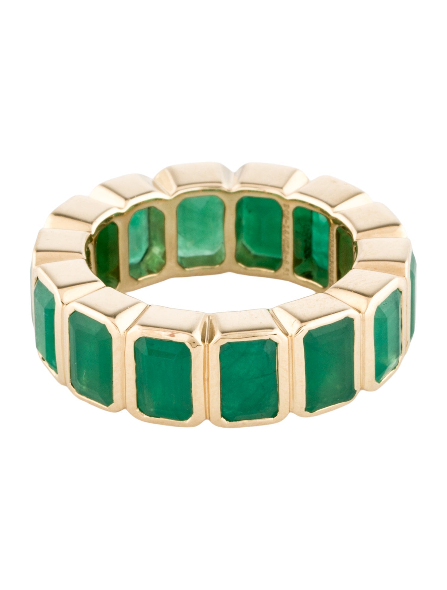 Ring 14K 8.51ctw Emerald Eternity Band Ring