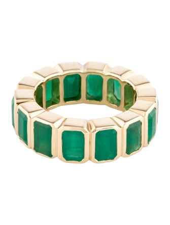 Ring 14K 8.51ctw Emerald Eternity Band Ring