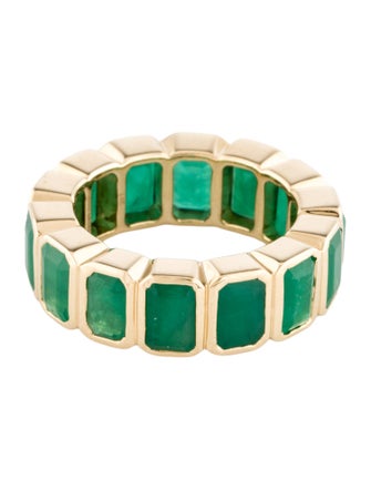 Ring 14K 8.51ctw Emerald Eternity Band Ring