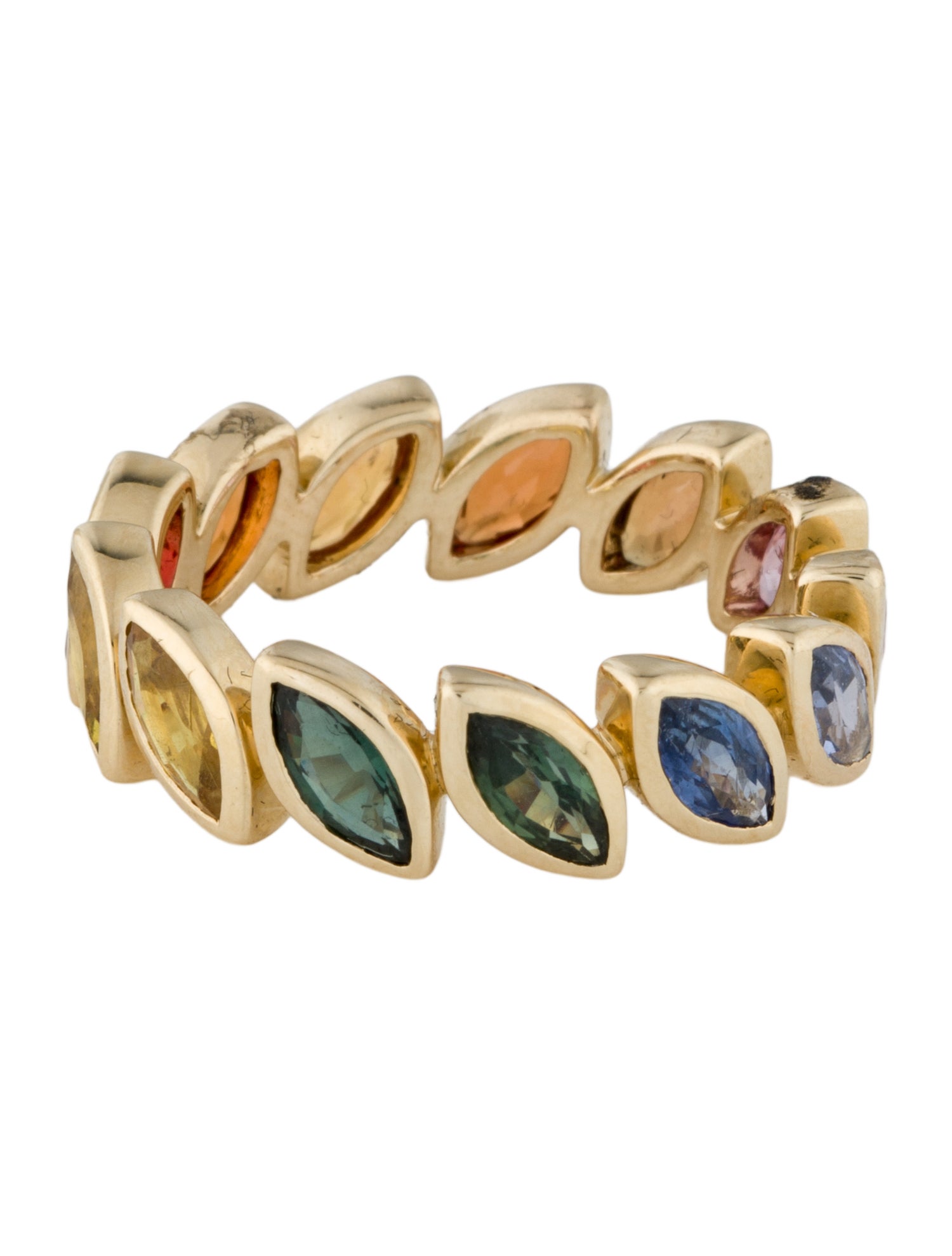 Ring 14K 3.96ctw Sapphire Multi-Color Eternity Band