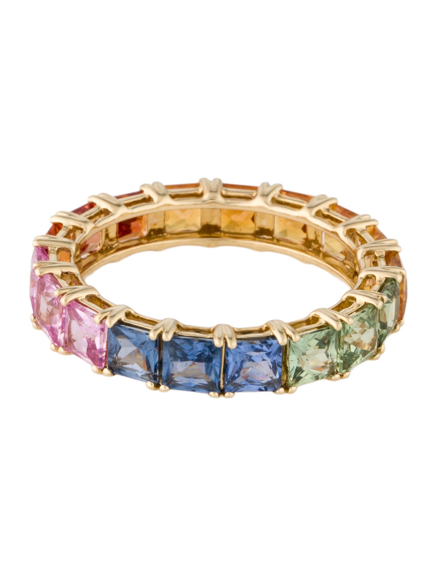 Ring 14K 4.91ctw Sapphire Rainbow Eternity Band
