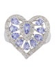 Ring 10K 1.40ctw Tanzanite & Diamond Heart Cocktail Ring