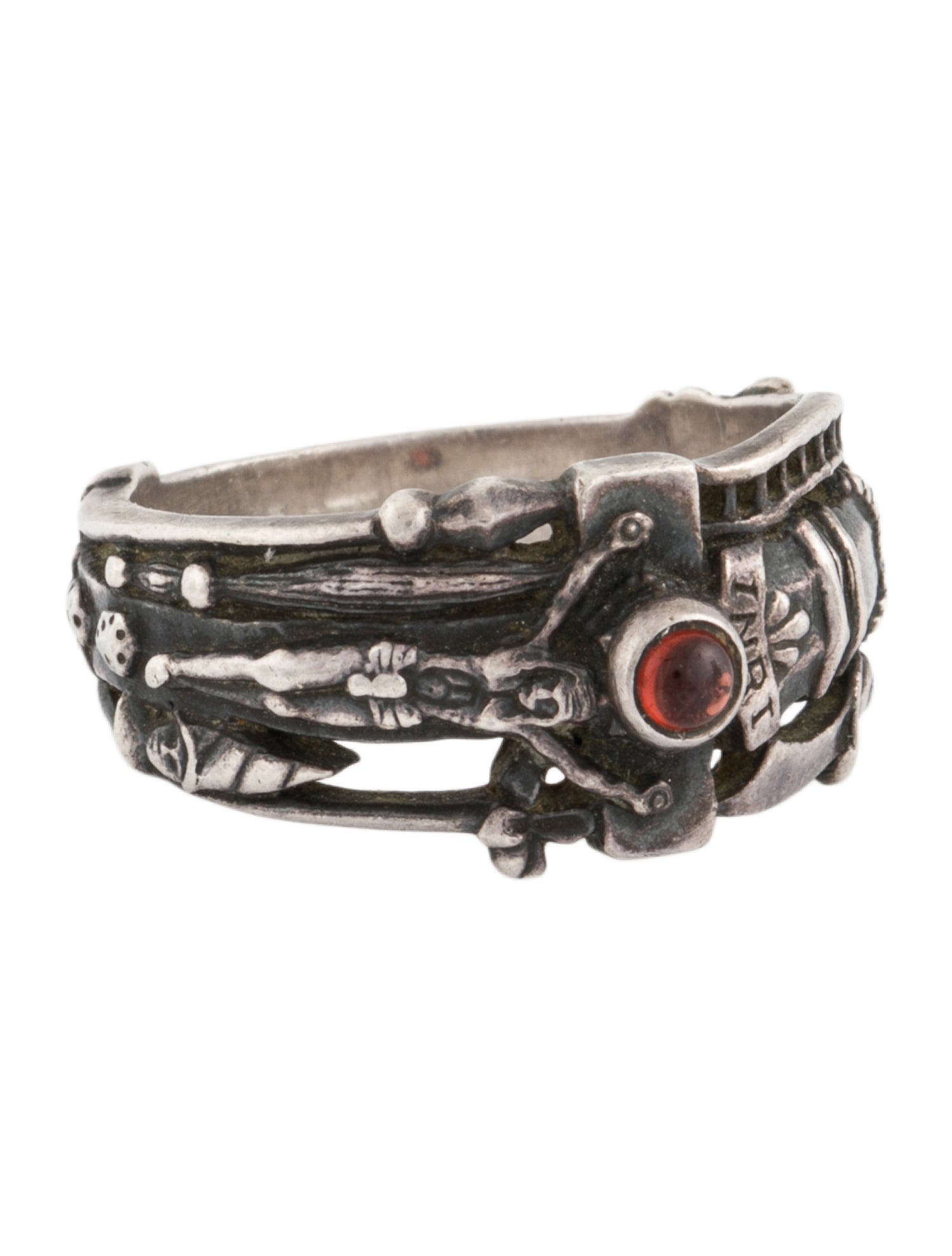 Ring James Avery Garnet Crucifix