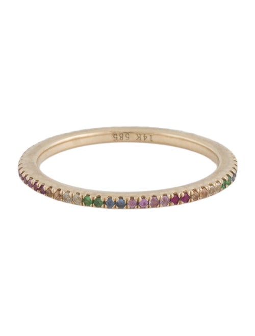 Ring 14K Sapphire, Tsavorite & Ruby Rainbow Eternity Ring