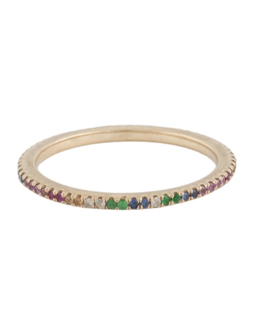 Ring 14K Sapphire, Tsavorite & Ruby Rainbow Eternity Ring