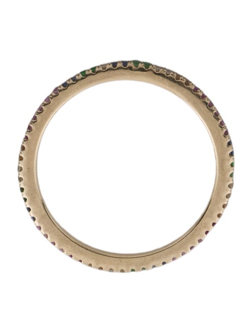 Ring 14K Sapphire, Tsavorite & Ruby Rainbow Eternity Ring